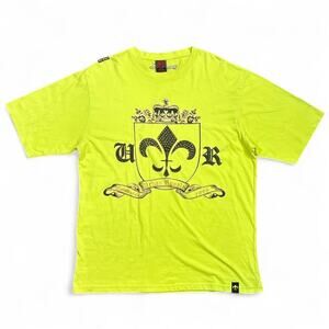 Vintage Urban Royal Men's Oversized Fleur-De-Lis Rhinestone Graphic T-Shirt XL